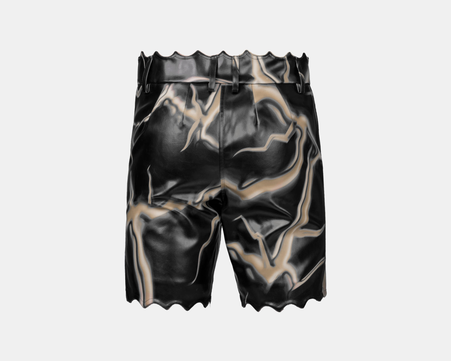VEINS LEATHER SHORTS