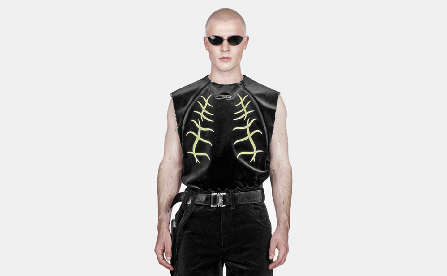 ZIP SLEEVELESS SHIRT LIME