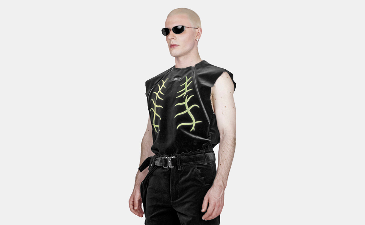 ZIP SLEEVELESS SHIRT LIME