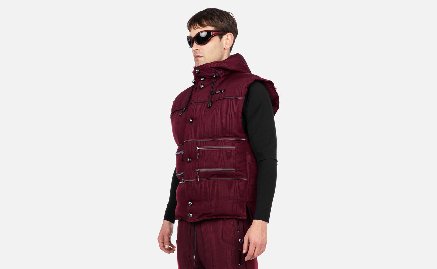 TRACK PUFFER VEST BORDEAUX