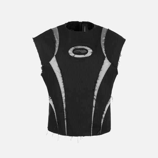 EURO LINEN TOP BLACK