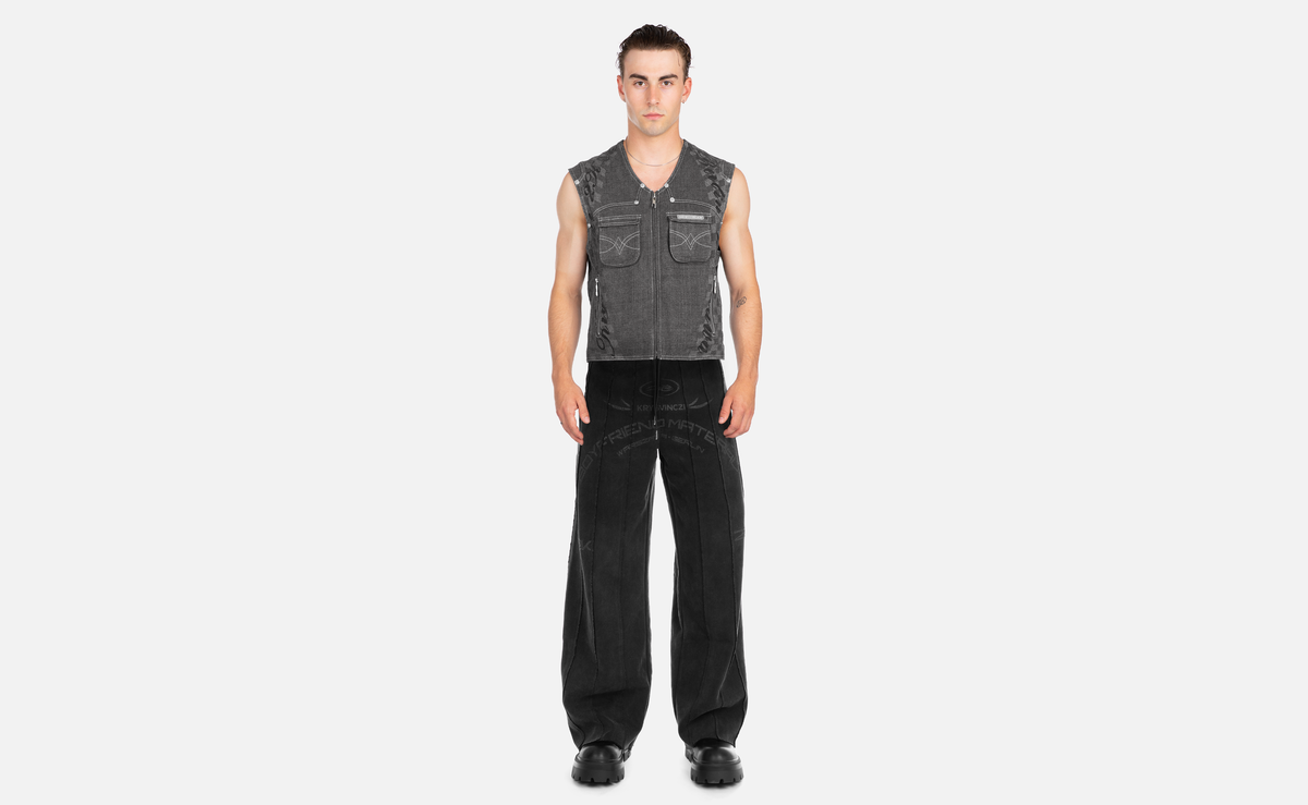SCRIPT DENIM VEST