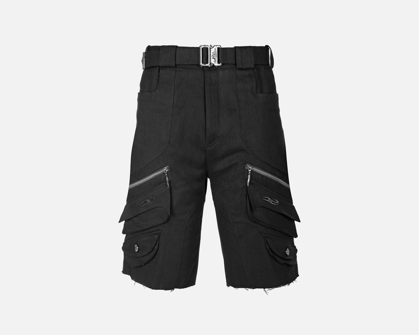 DENIM CARGO SHORTS BLACK
