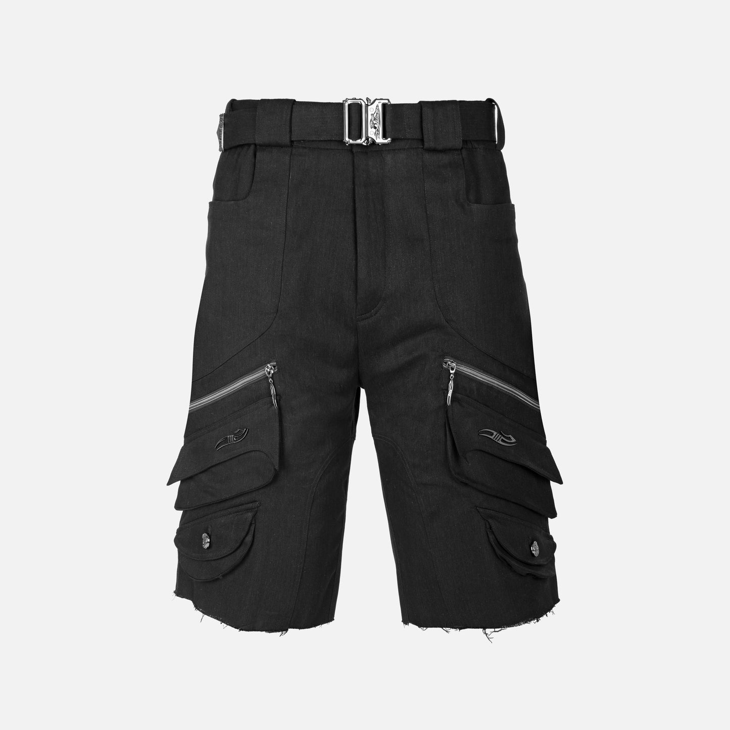 DENIM CARGO SHORTS BLACK