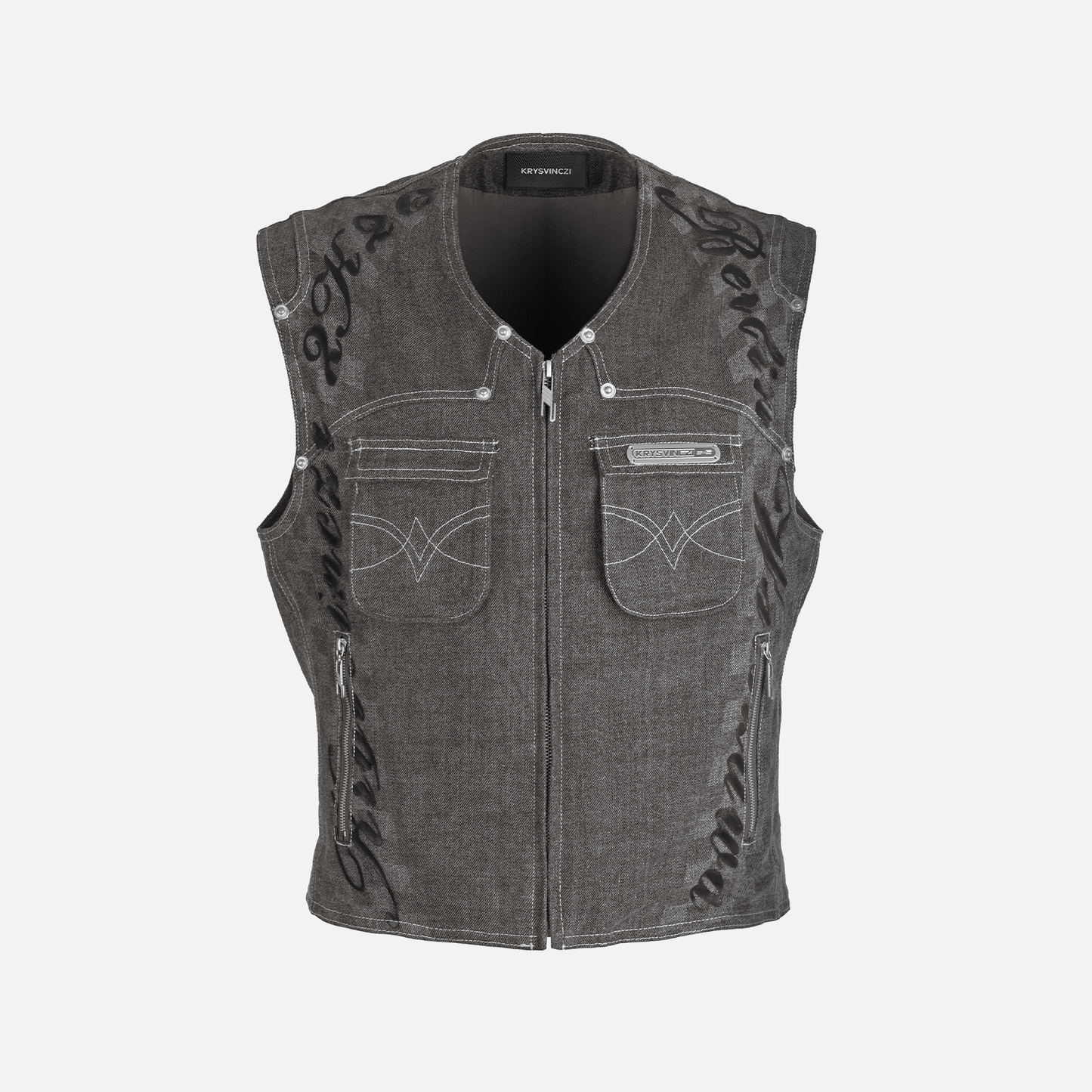 SCRIPT DENIM VEST