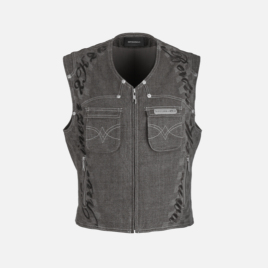 SCRIPT DENIM VEST