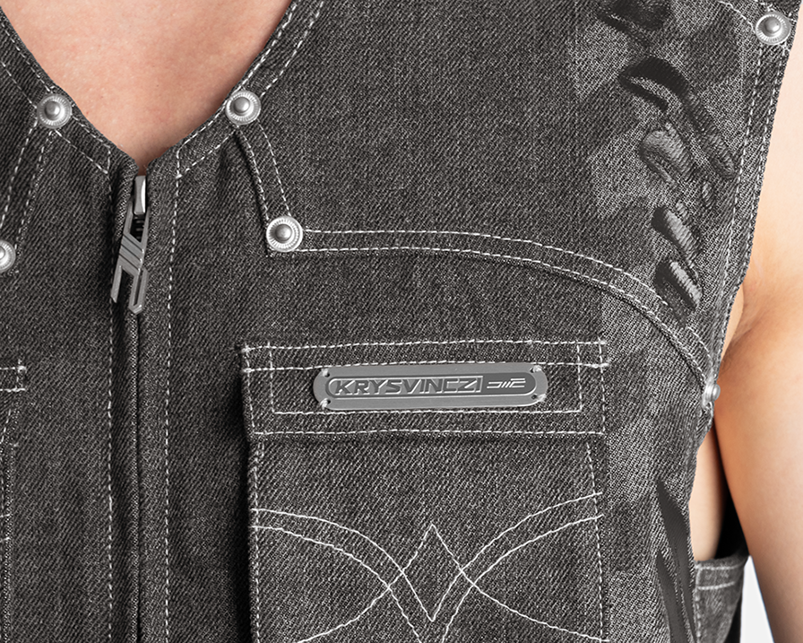 SCRIPT DENIM VEST