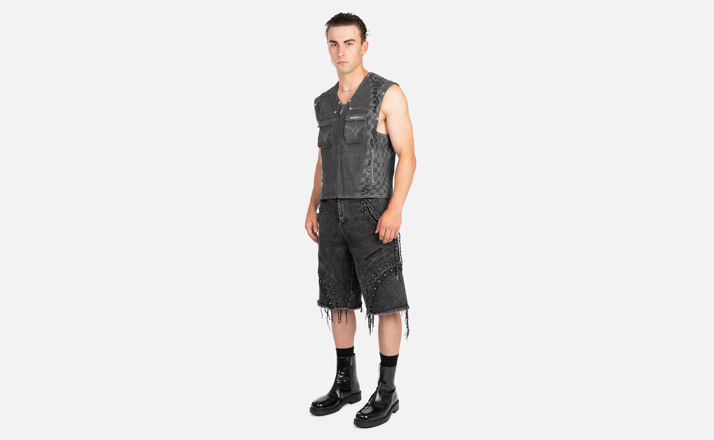 SCRIPT DENIM VEST